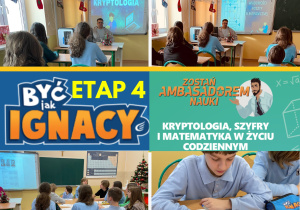 Kolaż zdjęć przedstawiających pracę uczniów.