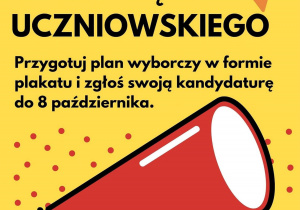 plakat zachęcający do wzięcia udziału w wyborach do samorządu uczniowskiego