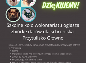 Zbiórka karmy dla zwierząt w schronisku